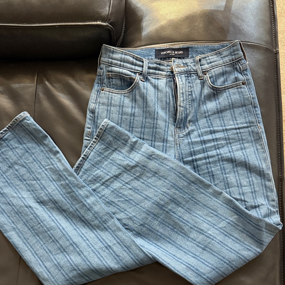 Veronica Beard Blue Plaid Jeans